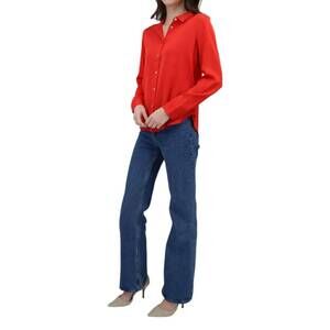 NEW NOUVELLE / SILK95FIVE monte carlo blouse in scarlet red